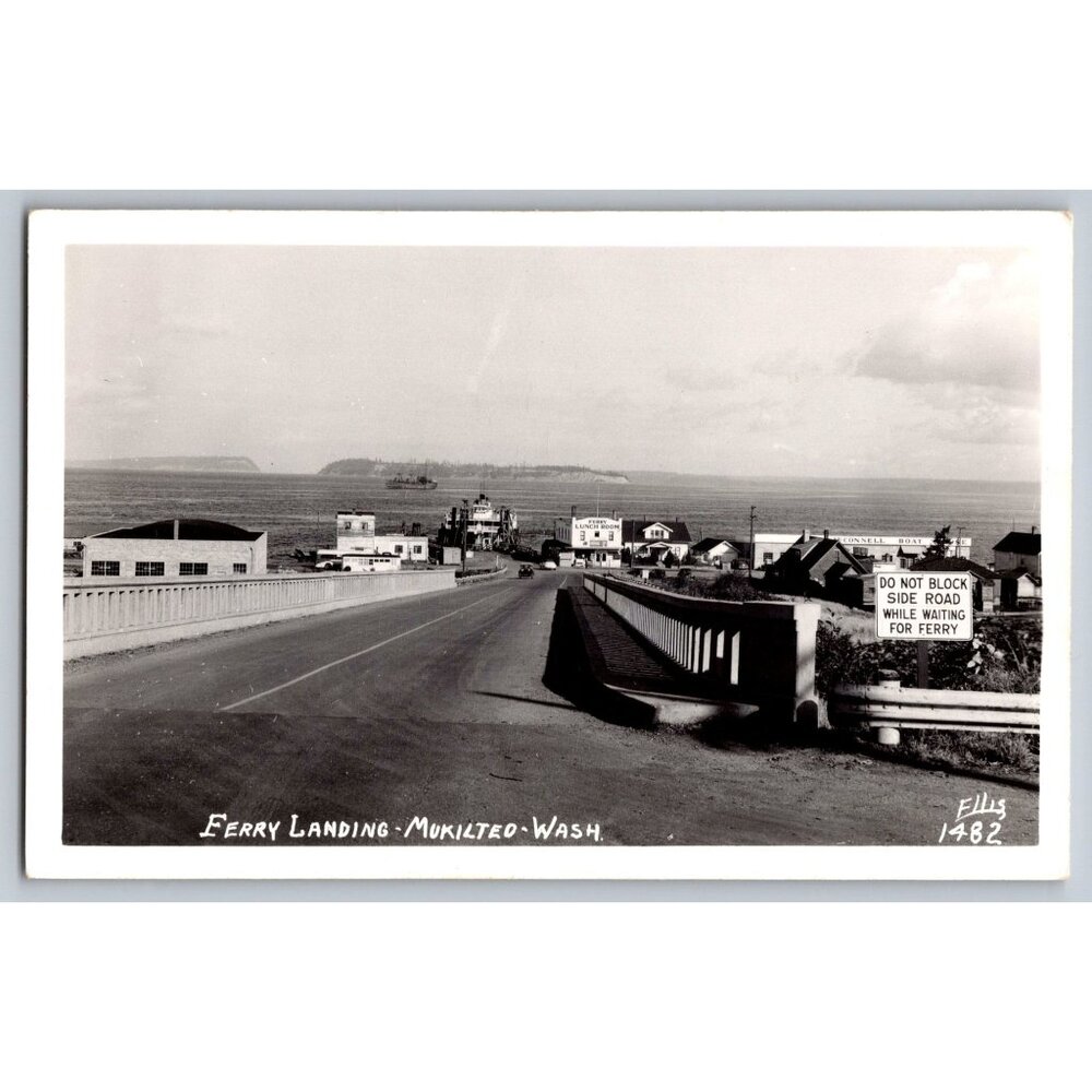 Vintage Postcard Ferry Landing Mukilteo Wash Ellis  RPPC #1581